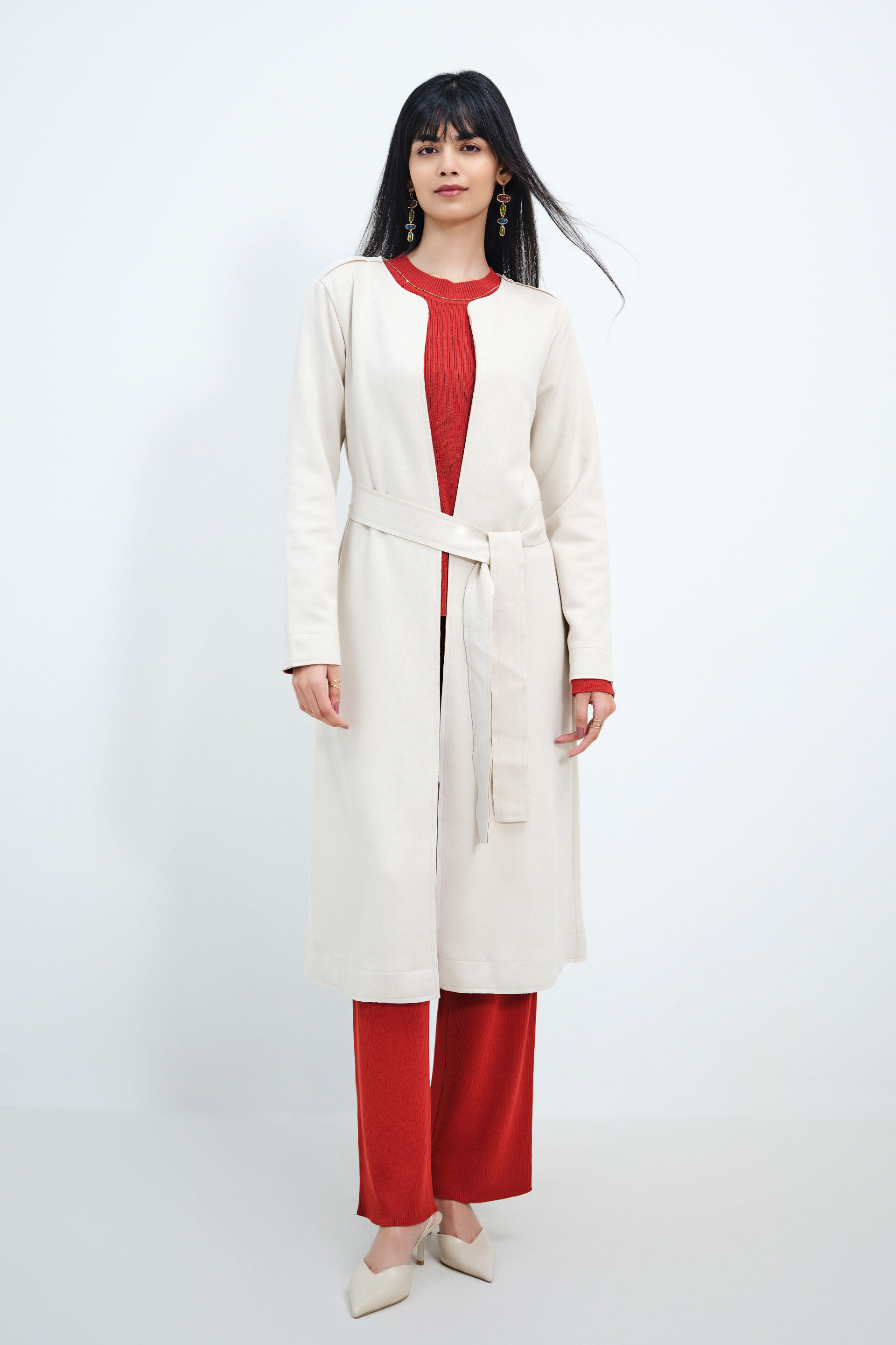 Cream Crush Overcoat, Cream, image 1